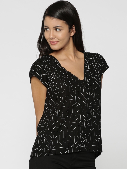

ONLY Women Black Printed High-Low Top