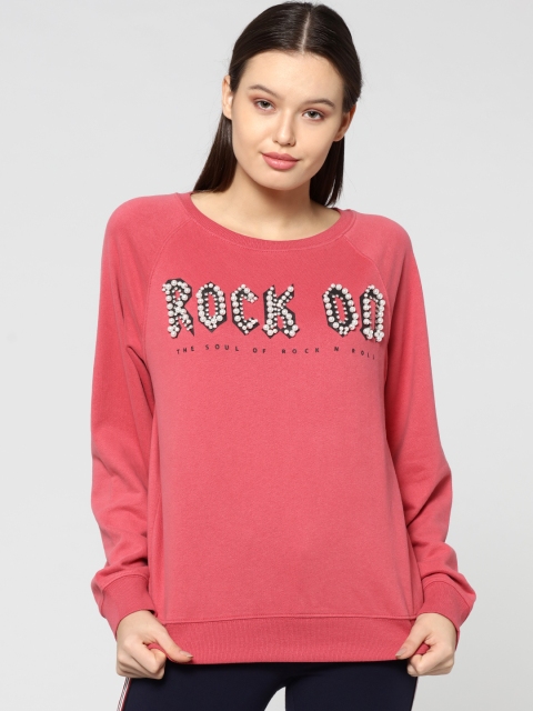 

ONLY Women Pink Embellished Sweatshirt