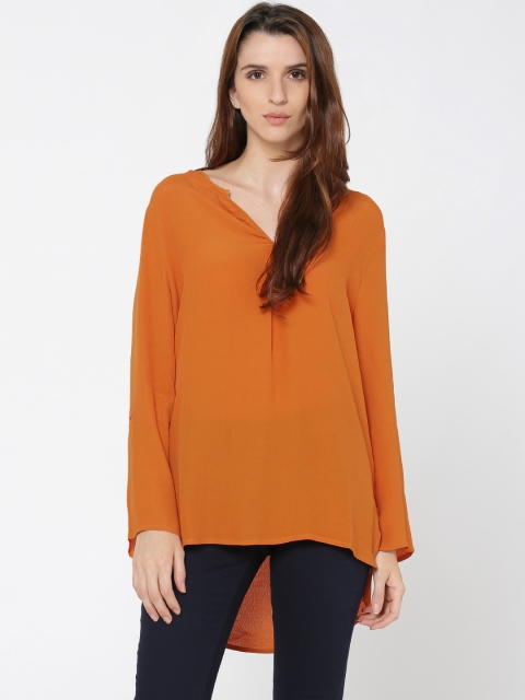 

ONLY Women Orange Solid High-Low Top
