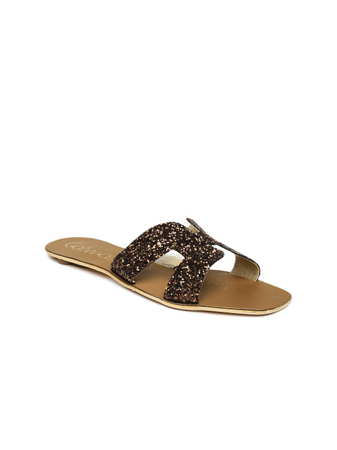 

Catwalk Women Bronze-Toned Shimmery Open Toe Flats
