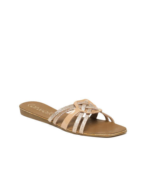 

Catwalk Women Gold-Toned & Beige Shimmery Flats