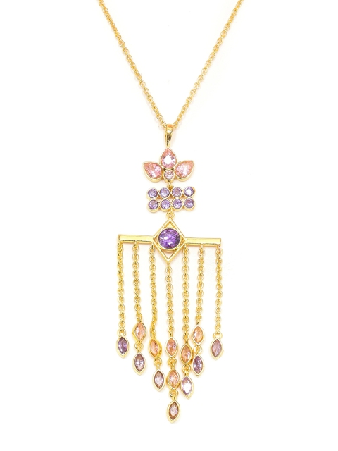 

Studio Voylla Women Golden-Toned Pendant with Chain, Gold