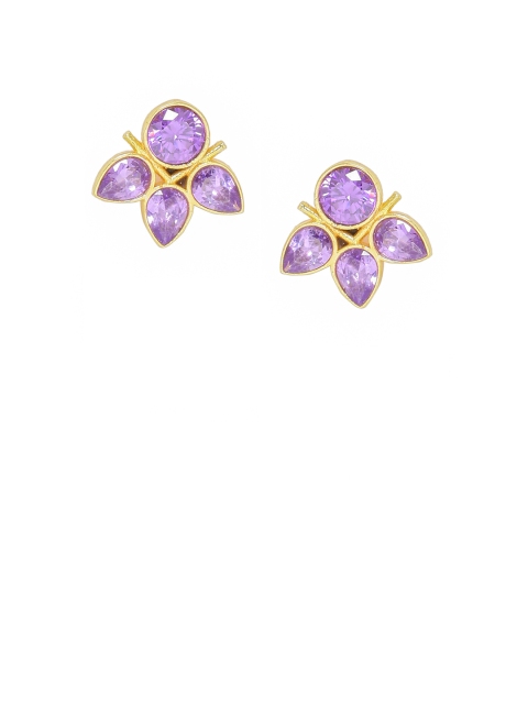 

Studio Voylla Gold-Toned & Purple Contemporary Studs