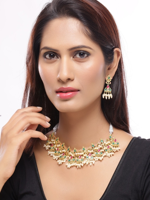 

Studio Voylla Women Gold-Plated Handcrafted Jewellery Set
