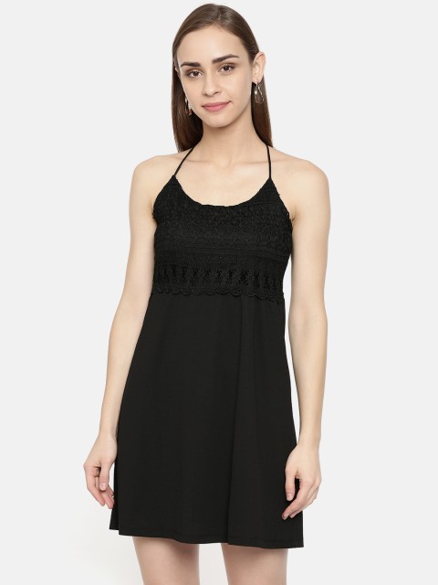 

ONLY Women Solid Black A-Line Dress