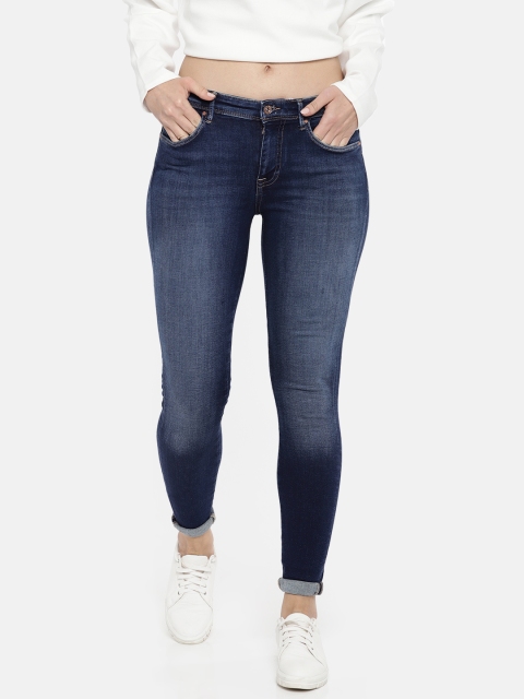 

ONLY Women Navy Blue Skinny Fit Mid-Rise Clean Look Stretchable Jeans