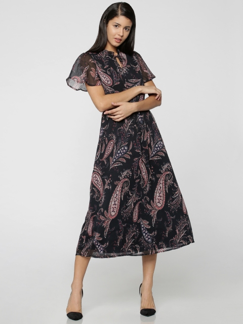 

ONLY Women Navy Blue Printed Fit and Flare Dress
