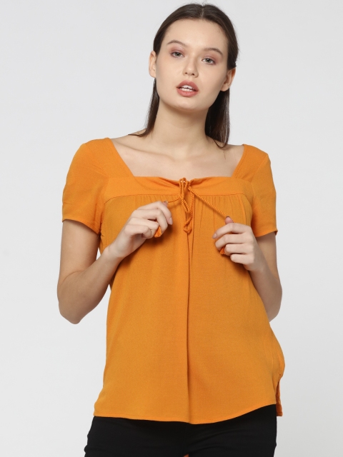 

ONLY Women Orange Solid Top