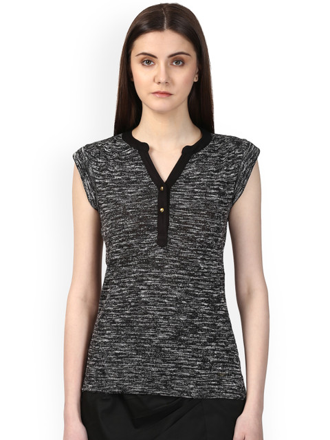 

Park Avenue Women Grey Self Design Top