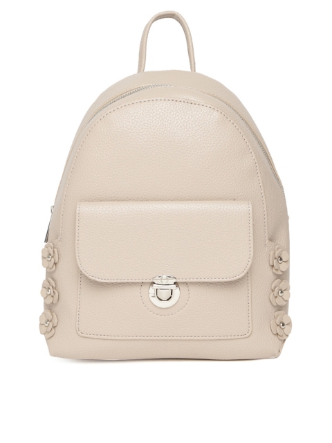 

DressBerry Women Beige Solid Backpack wtih Applique Detail