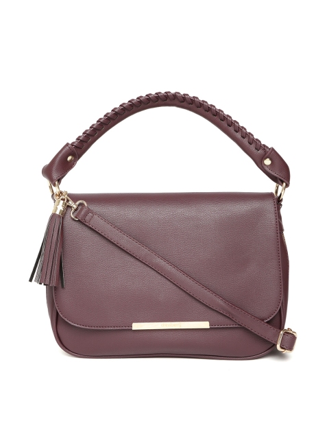 

DressBerry Burgundy Solid Satchel Bag