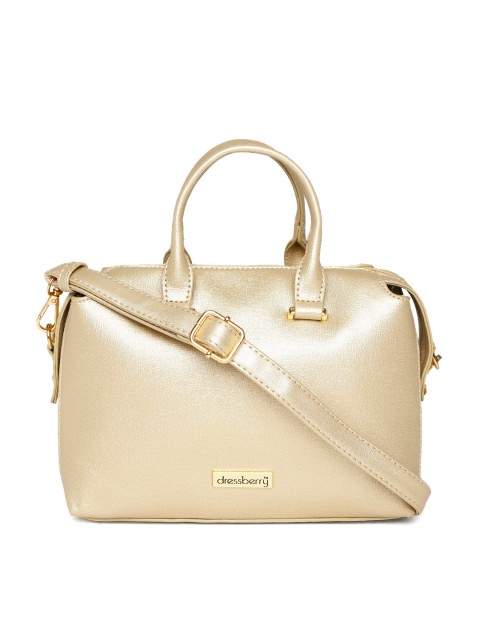

DressBerry Gold-Toned Solid Handheld Bag