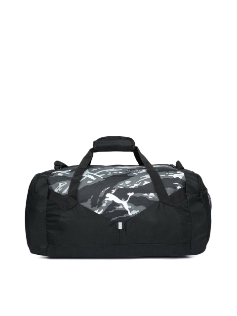 

Puma Unisex Black & Grey Camouflage Printed Duffel Bag