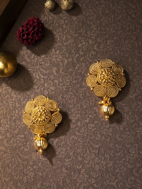

Rubans Gold-Plated Floral Drop Earrings