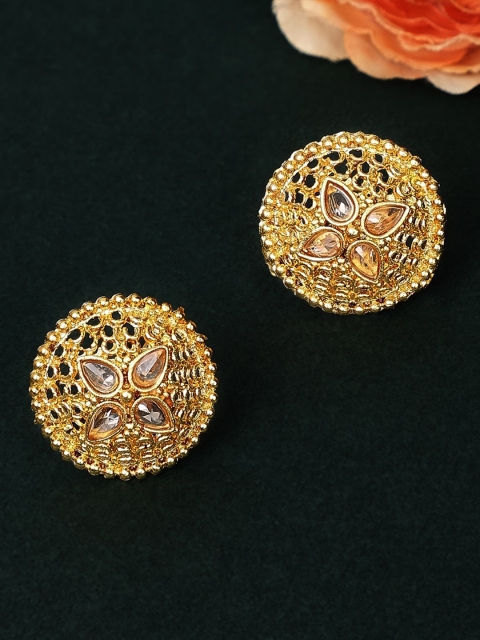 

Rubans Gold-Plated Handcrafted CZ Studded Classic Studs