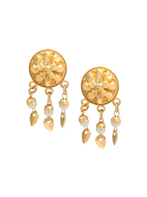 

Rubans Gold-Plated Handcrafted Circular Drop Earrings