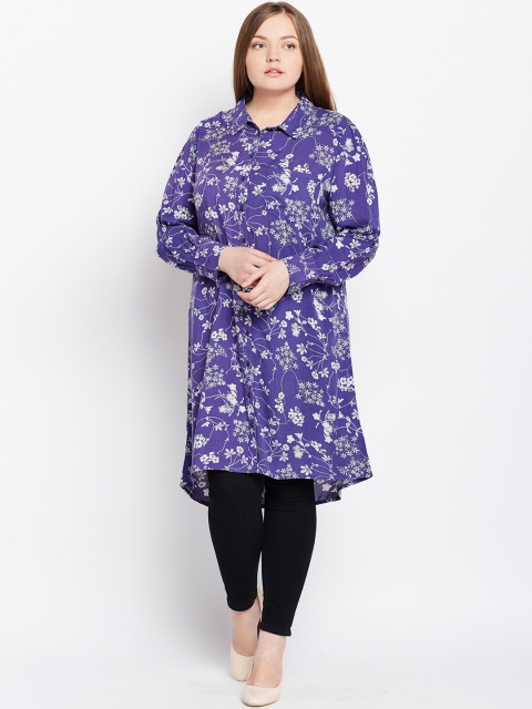 

Oxolloxo Purple & Off-White Printed Tunic