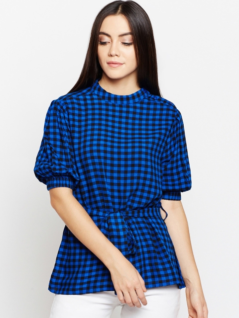 

Oxolloxo Women Blue Cinched Waist Top