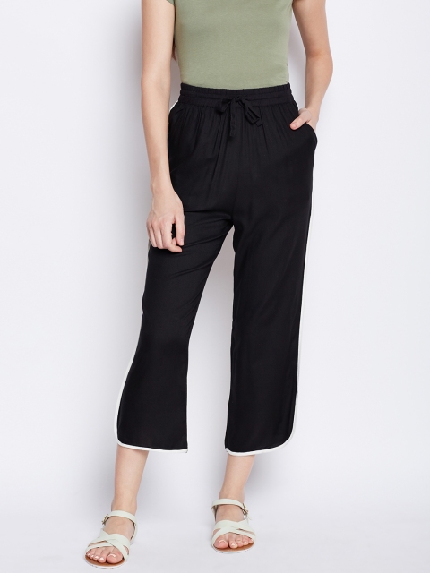 

Oxolloxo Women Black Solid Culottes