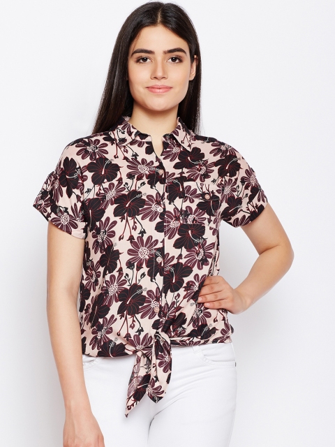 

Oxolloxo Women Beige & Brown Printed Casual Shirt