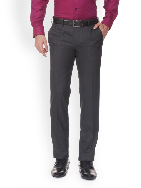 

Van Heusen Men Grey Slim Fit Solid Formal Trousers