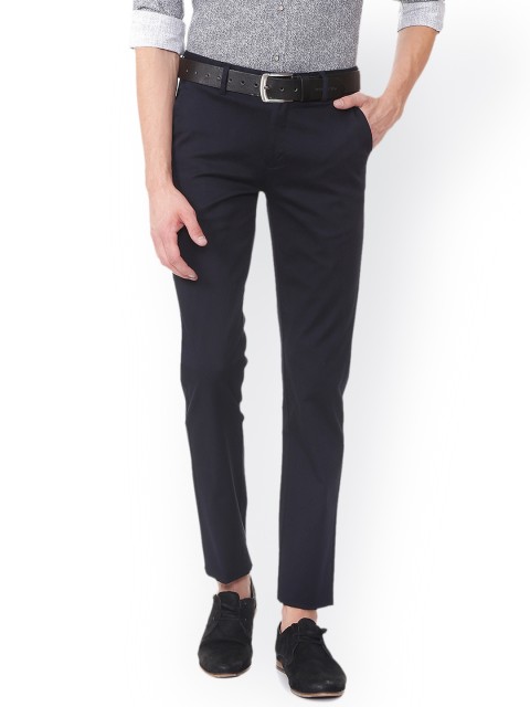 

Peter England Men Navy Blue Slim Fit Solid Chinos