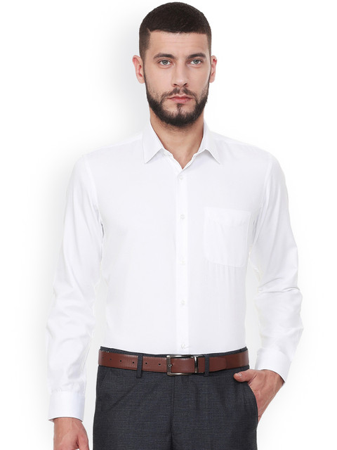 

Peter England Men White Solid Formal Shirt