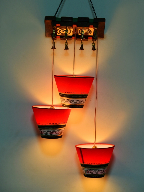 

ExclusiveLane Brown & Maroon Self Design Hanging Ceiling Lamp