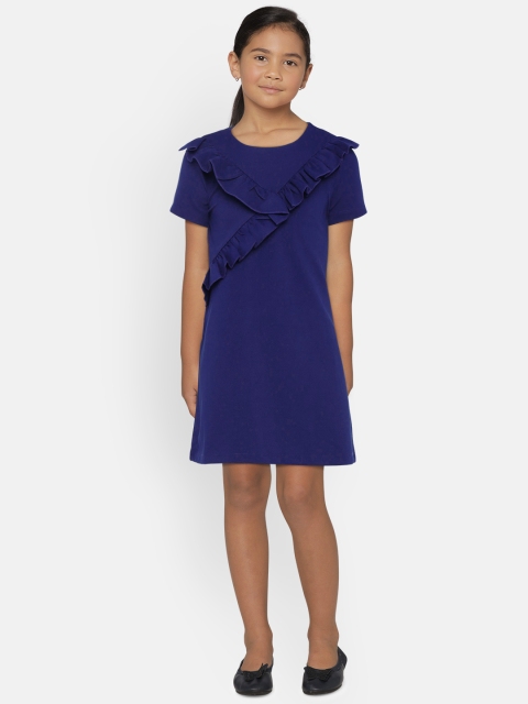 

United Colors of Benetton Girls Navy Blue Solid Sheath Dress