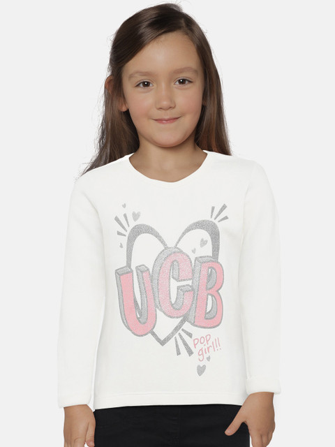 

United Colors of Benetton Girls Off-White Printed Sweatshirt