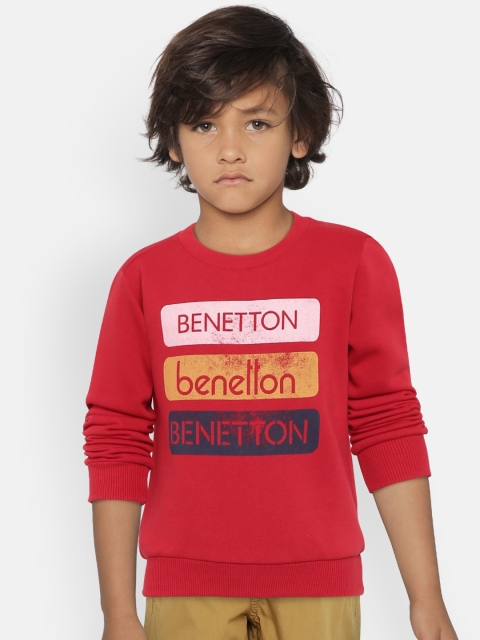 

United Colors of Benetton Boys Red Printed Sweatshirt