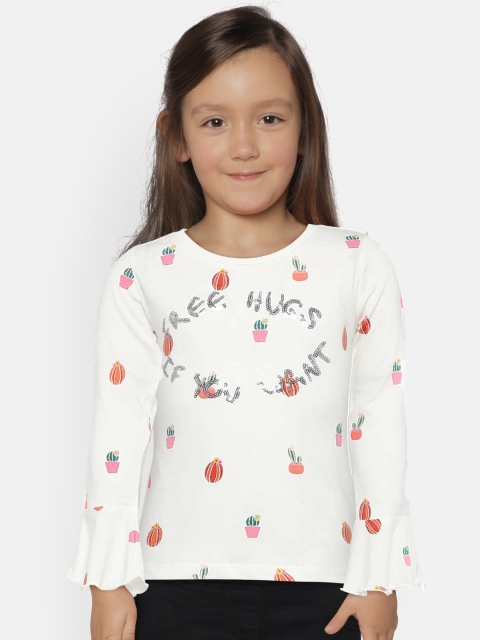 

United Colors of Benetton Girls Off-White Printed Top