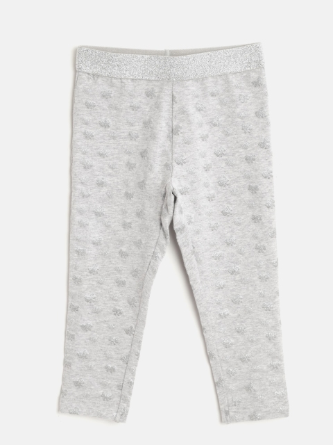 

United Colors of Benetton Girls Grey Melange Glitter Print Leggings