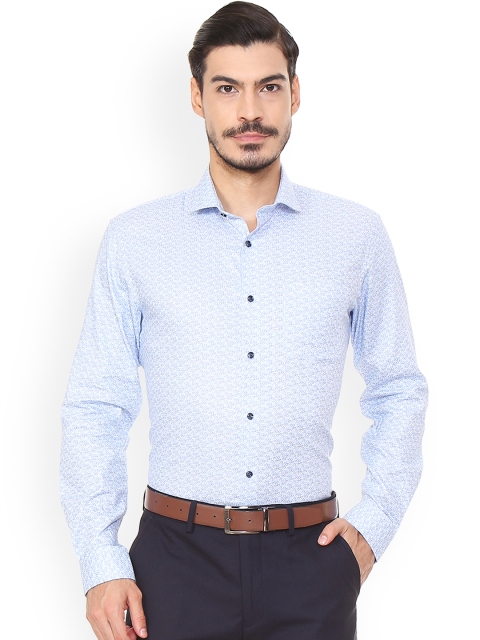 

Peter England Men Blue Regular Fit Printed Semiformal Shirt