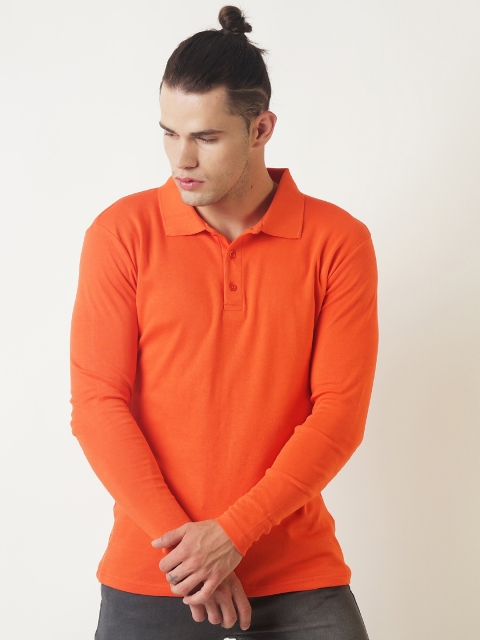 

Blue Saint Men Orange Solid Regular Fit T-Shirt