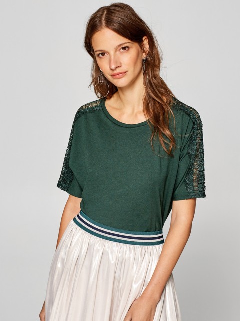 

ESPRIT Women Green Solid Top