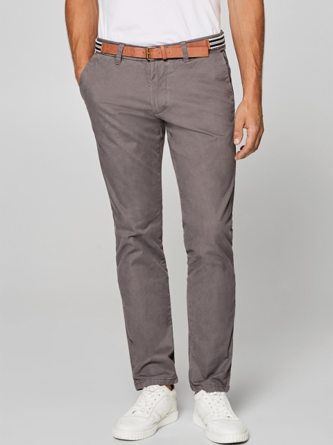 

ESPRIT Men Grey Slim Fit Solid Chinos