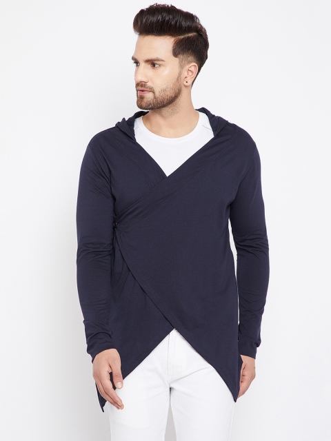 

CHILL WINSTON Navy Blue Solid Button Shrug