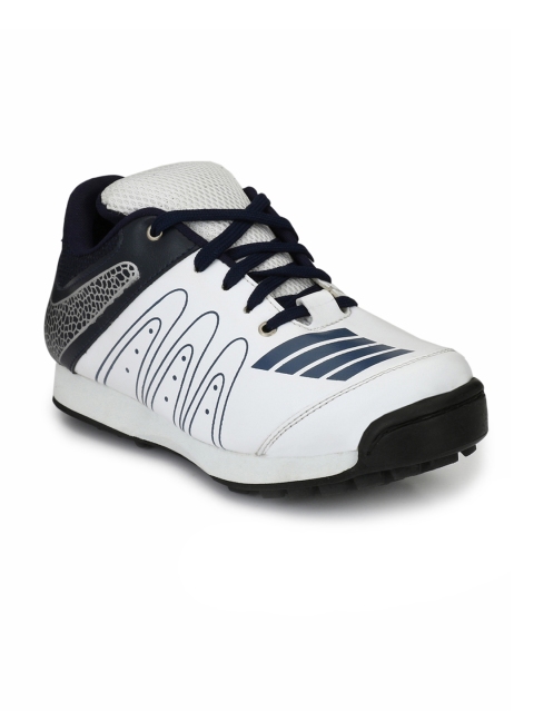 

Sir Corbett Men White & Navy Blue Printed Cricket Shoes