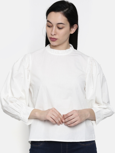 

Vero Moda Women White Solid Top