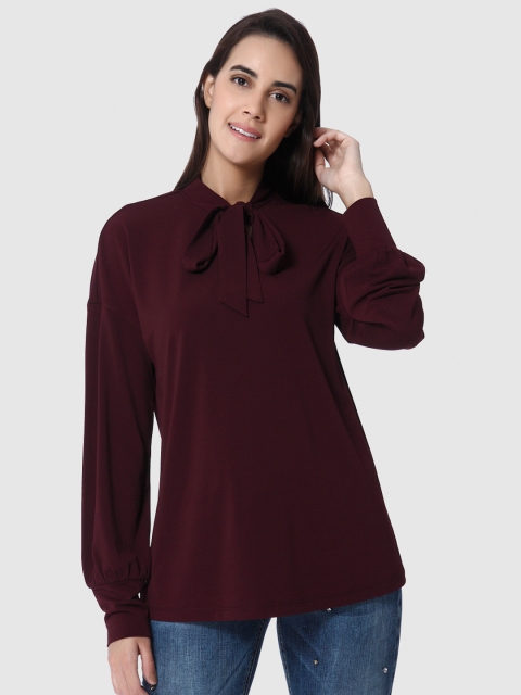 

Vero Moda Women Burgundy Solid Top