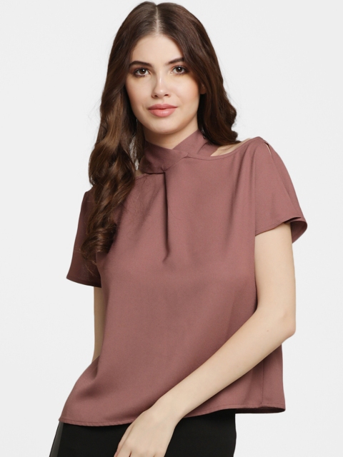 

Kazo Women Brown Solid Styled Back Top