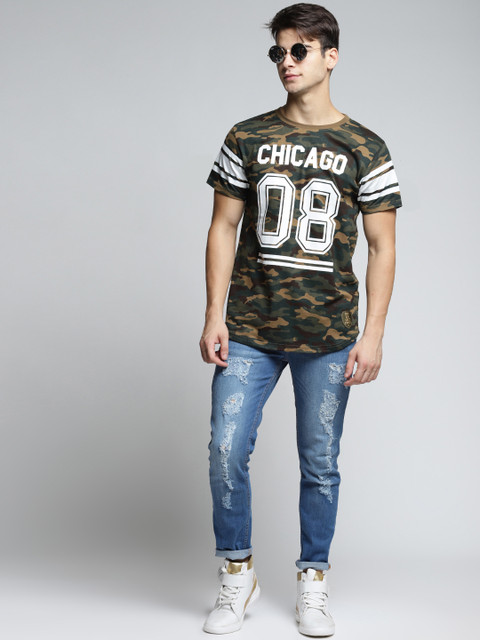 

Difference of Opinion Men Khaki Printed Round Neck T-shirt