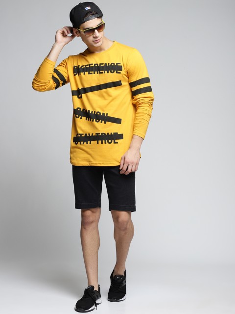 

Difference of Opinion Men Yellow Printed Round Neck T-shirt