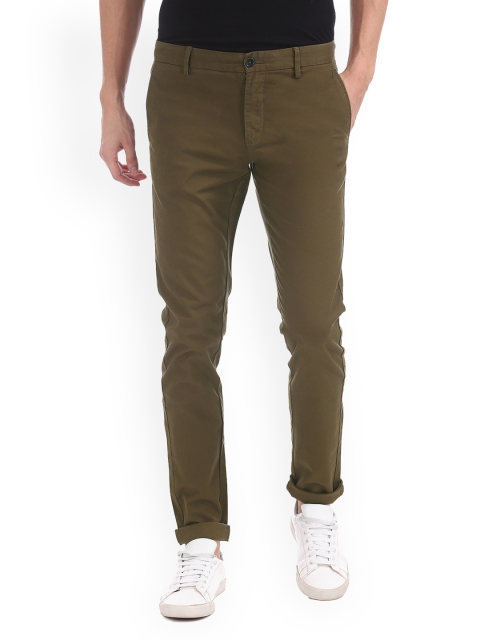 

U.S. Polo Assn. Men Khaki Regular Fit Solid Regular Trousers
