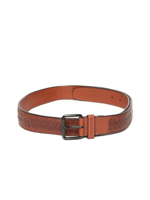 

Hidesign Men Brown Leather Textured Belt
