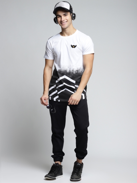 

Difference of Opinion Men White & Black Dyed Round Neck T-shirt