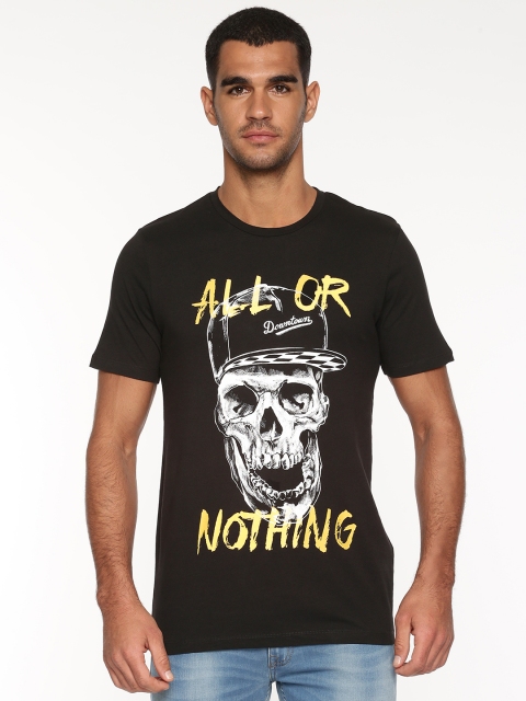

Jack & Jones Men Black Printed Round Neck T-shirt