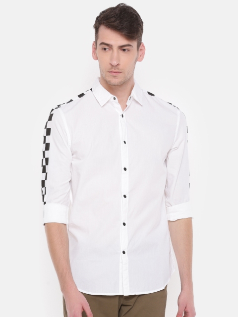 

Jack & Jones Men White Slim Fit Printed Casual Shirt