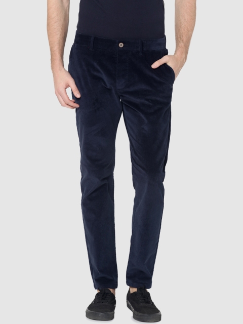 

Jack & Jones Men Navy Blue Marco Slim Fit Solid Corduroy Trousers